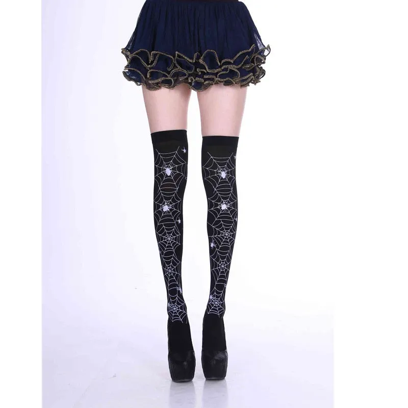 New Hot Girl Bone Bow Socks Streetwear Girls Black Sweet Cute Pink Y2K Harajuku Lolita Fishnet Stockings Thigh High Stockings