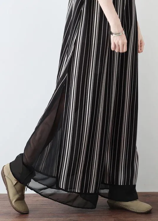 New striped women's chiffon sling wide leg jumpsuit
