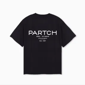 PARTCH Urban Logo Oversized Tee Black Organic Cotton