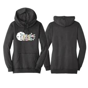 Pickelball Vibes | Women’s Cowl-Neck Hoodie Pickleball Sweatshirt | 55% Cotton 45% Poly Fleece