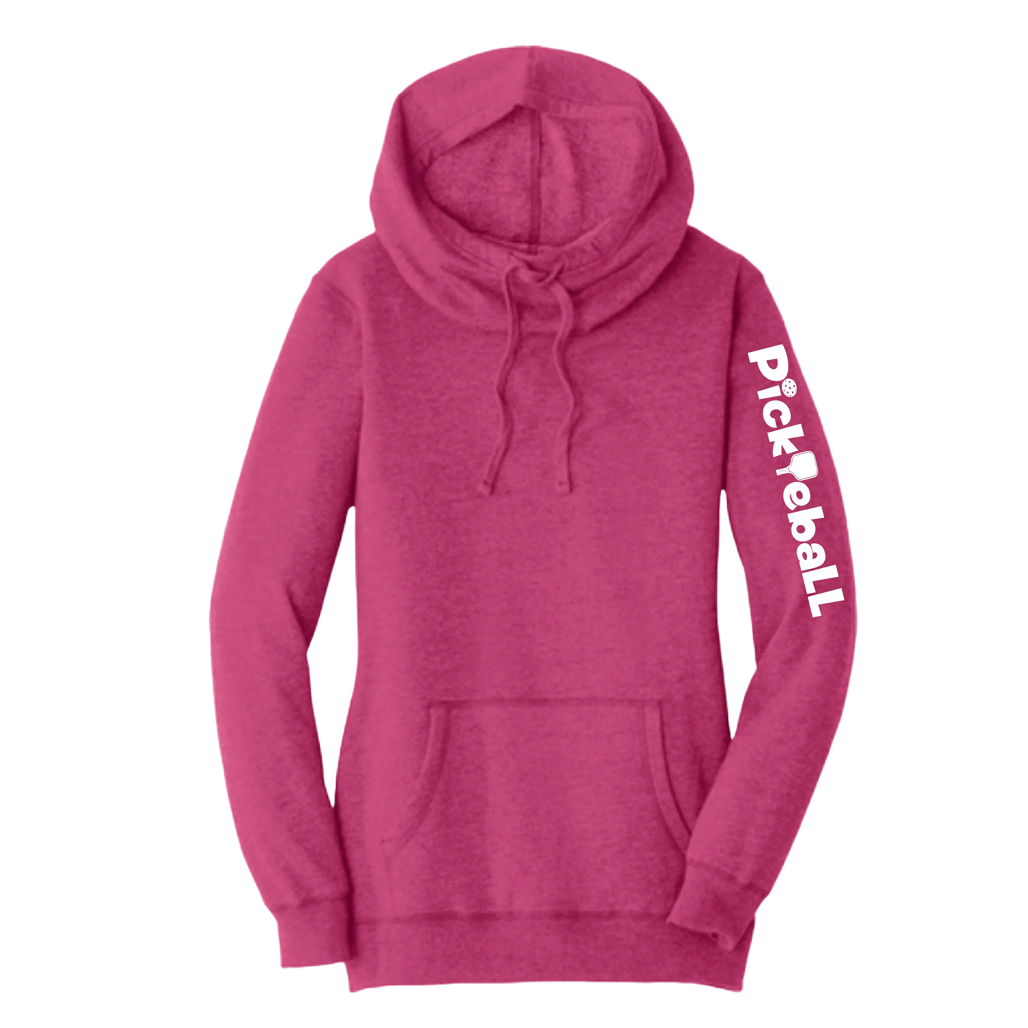 Pickleball Horizontal (Customizable) | Women’s Cowl-Neck Hoodie Pickleball Sweatshirt | 55% Cotton 45% Poly Fleece