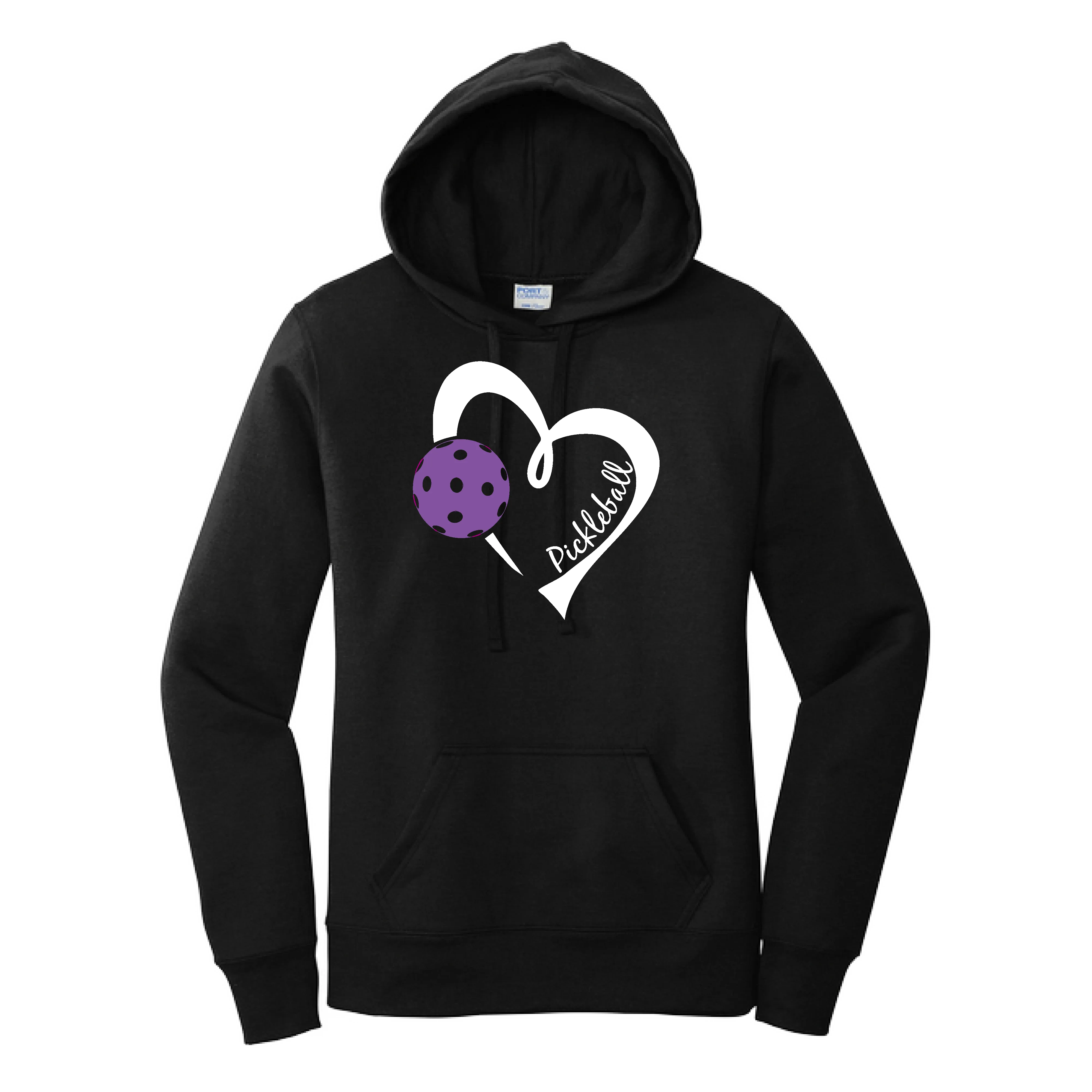 Pickleball Love (Purple) | Women’s Fitted Hoodie Pickleball Sweatshirt | 50% Cotton 50% Poly Fleece