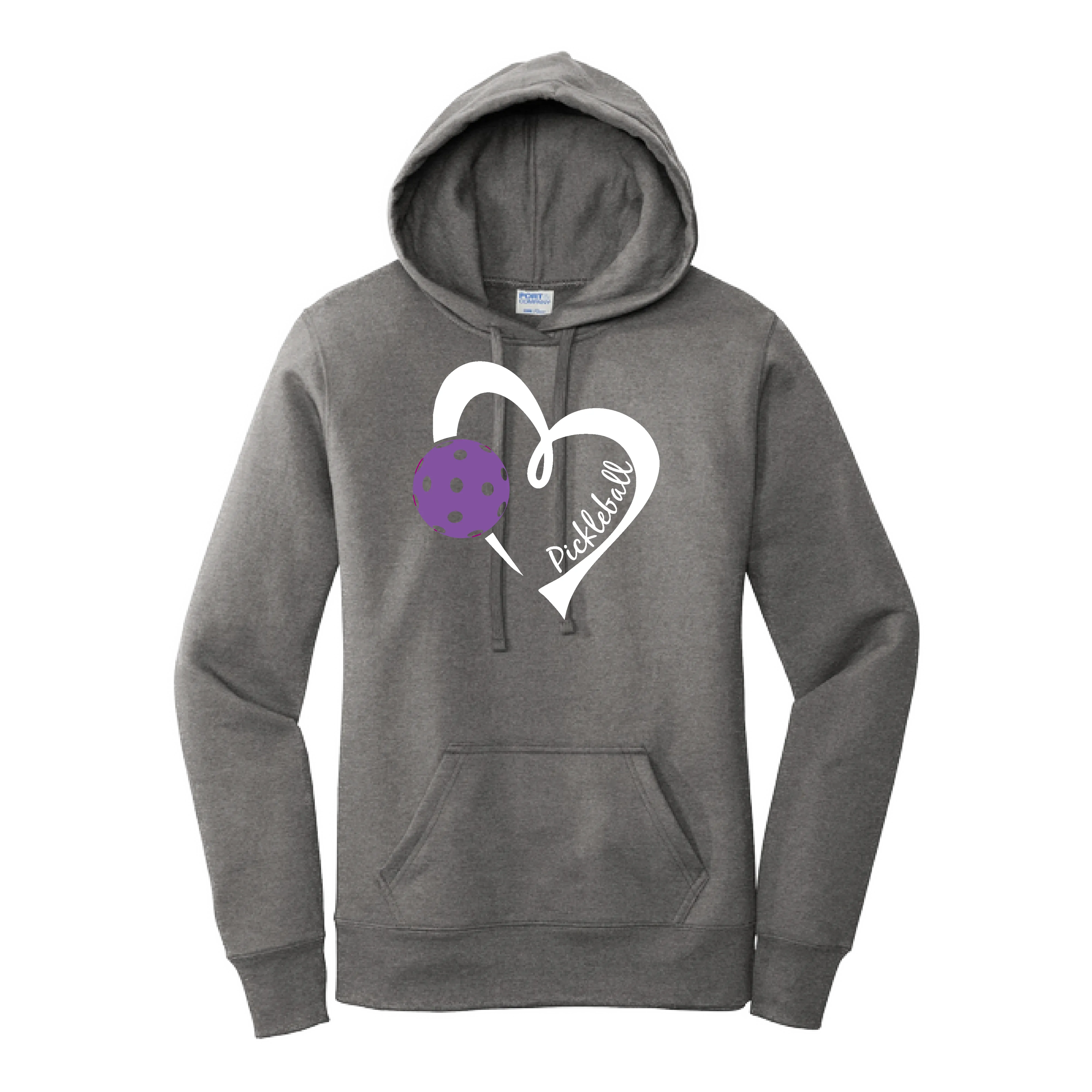 Pickleball Love (Purple) | Women’s Fitted Hoodie Pickleball Sweatshirt | 50% Cotton 50% Poly Fleece