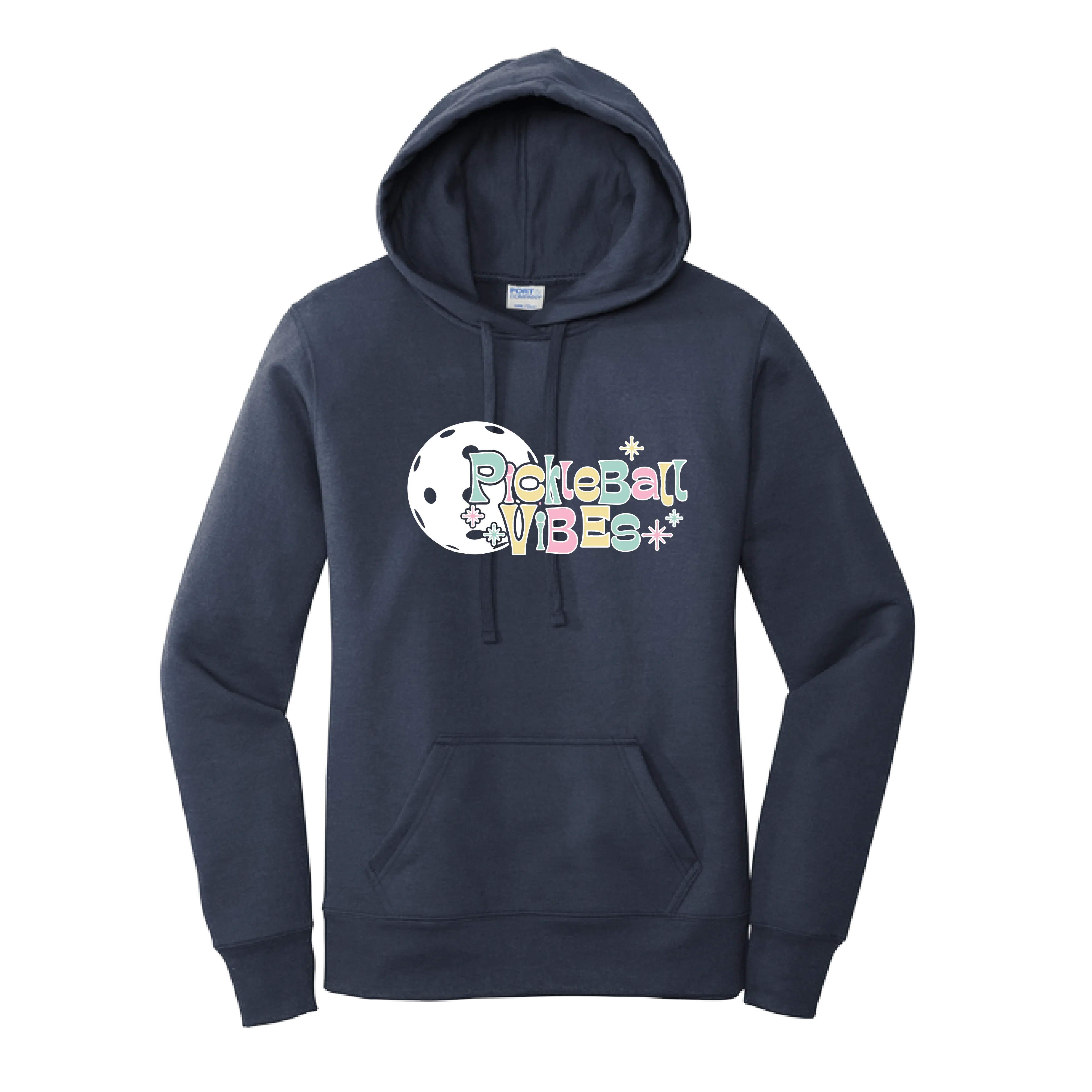 Pickleball Vibes | Women’s Fitted Hoodie Pickleball Sweatshirt | 50% Cotton 50% Poly Fleece