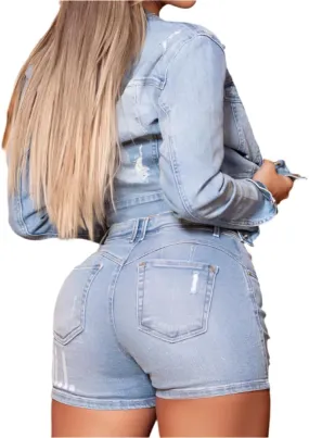 Pit Bull Jeans Women's High Waisted Jeans Short 66442 Light Blue Jeans 8 Pit Bull Jeans Women's High Waisted Jeans Short 66442 Light Blue Jeans 8