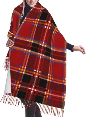 Plaid-Checkered-Textile- Imitation Cashmere Tassel Scarf Winter Scarf Autumn Softest Classic Warm