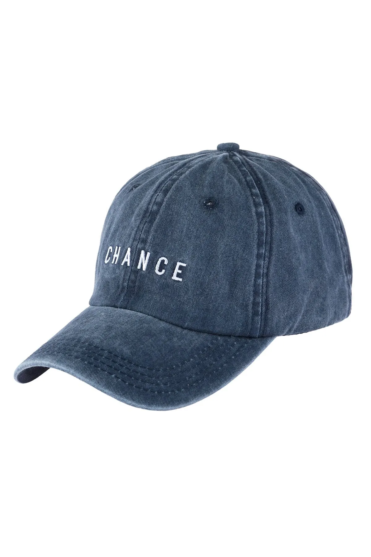 "Chance" Embroidered Acid Washed Cap