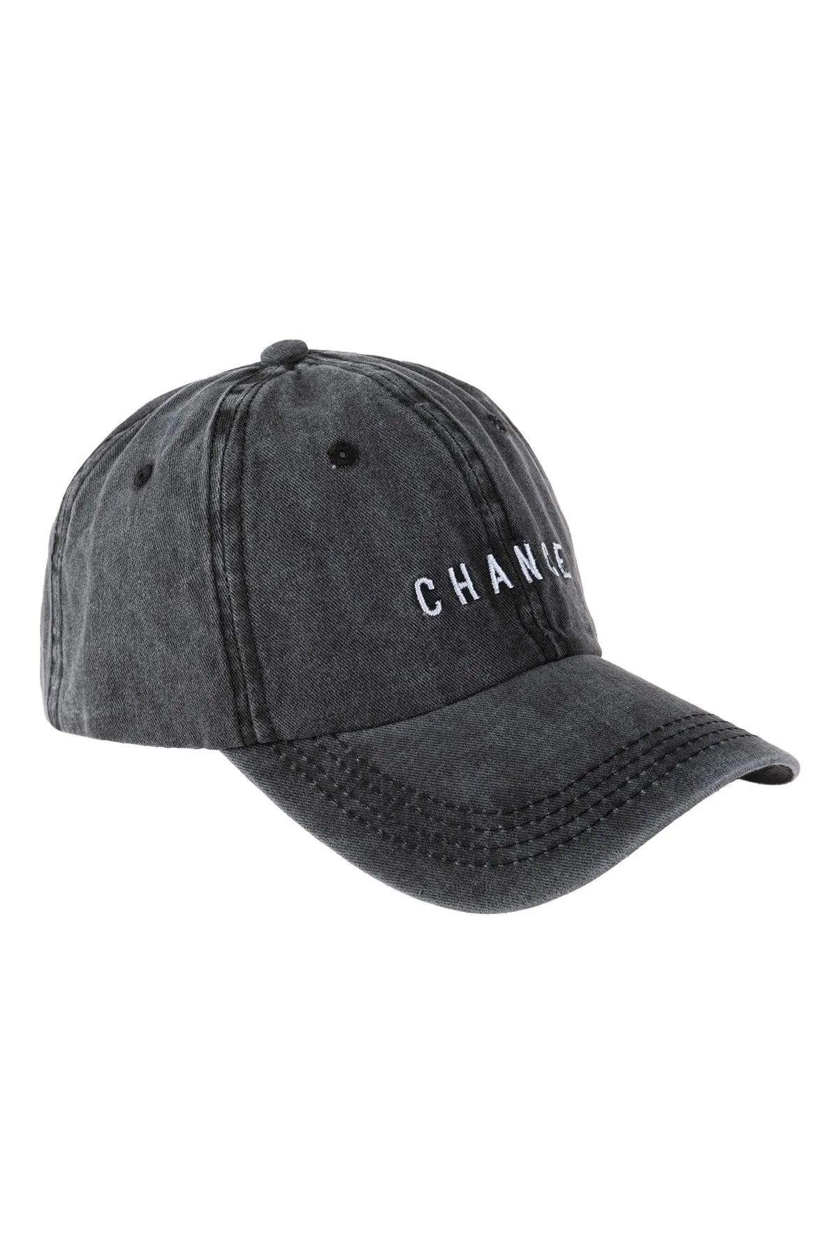 "Chance" Embroidered Acid Washed Cap