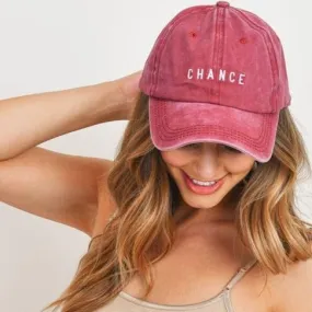 "Chance" Embroidered Acid Washed Cap