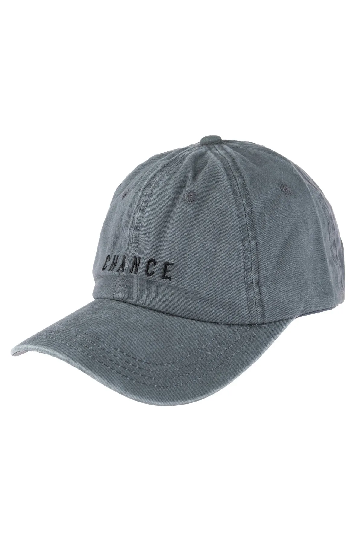 "Chance" Embroidered Acid Washed Cap
