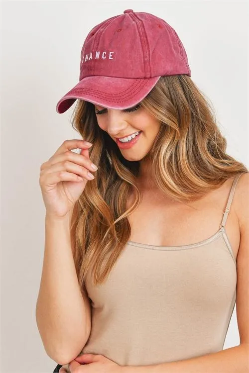 "Chance" Embroidered Acid Washed Cap
