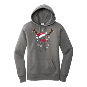 Rudolph The Pickling Reindeer Paddle | Women’s Fitted Hoodie Pickleball Sweatshirt | 50% Cotton 50% Poly Fleece