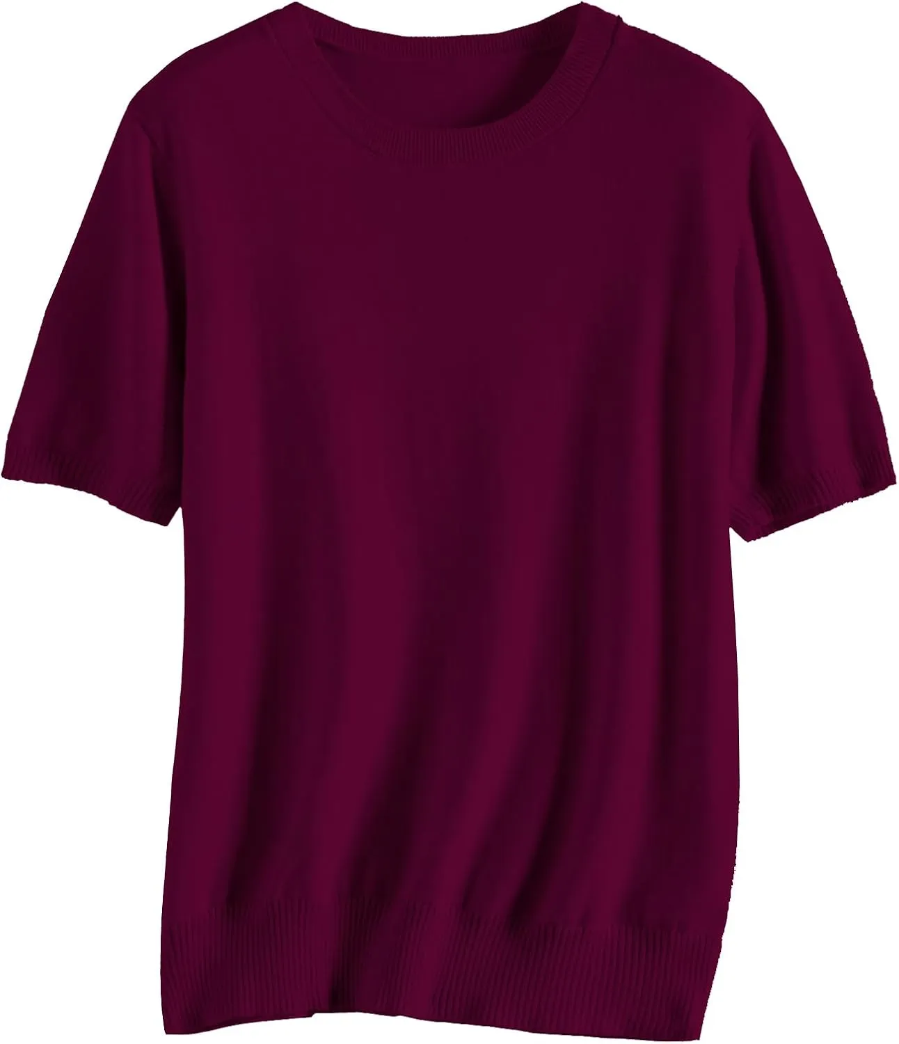 SANGTREE Women's Short Sleeve Sweaters Crew Neck Pullover Tops Summer Sweaters for Women