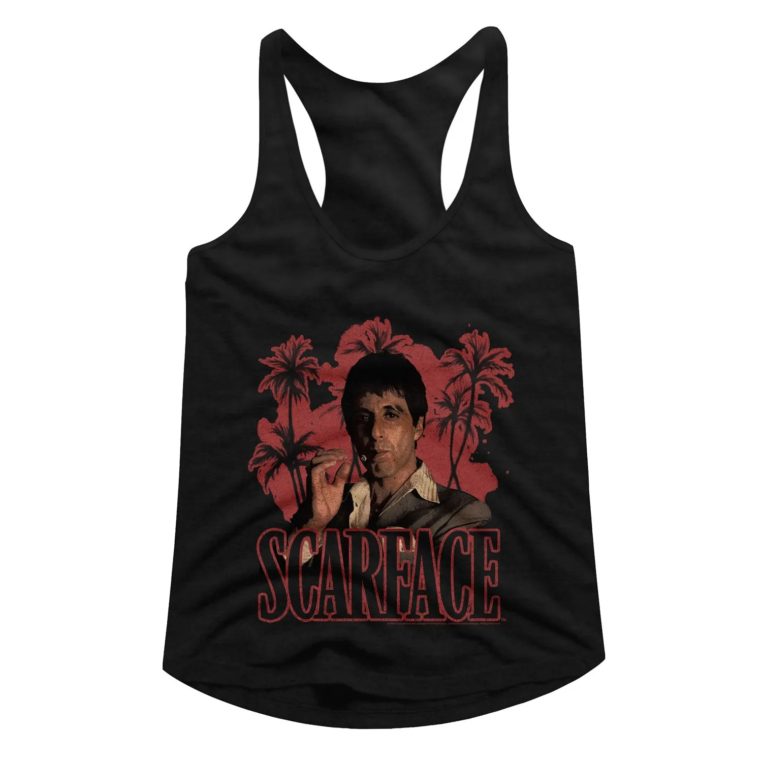 Scarface Red Palms Women's Racerback