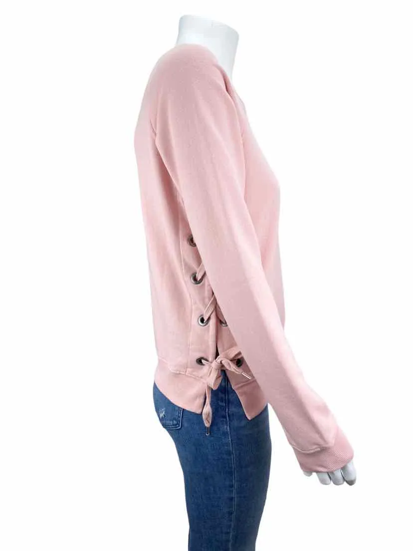 Sincerely Jules Women's Lace-Up Sweatshirt Pink Size XS