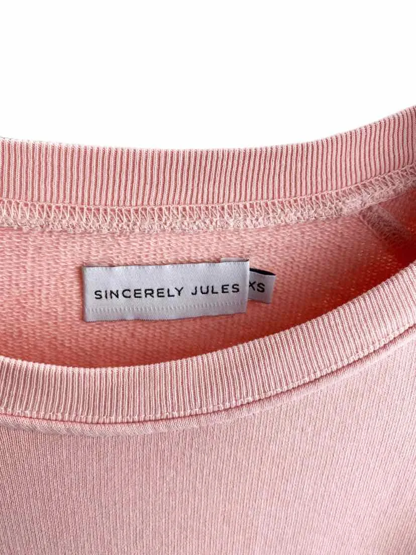 Sincerely Jules Women's Lace-Up Sweatshirt Pink Size XS