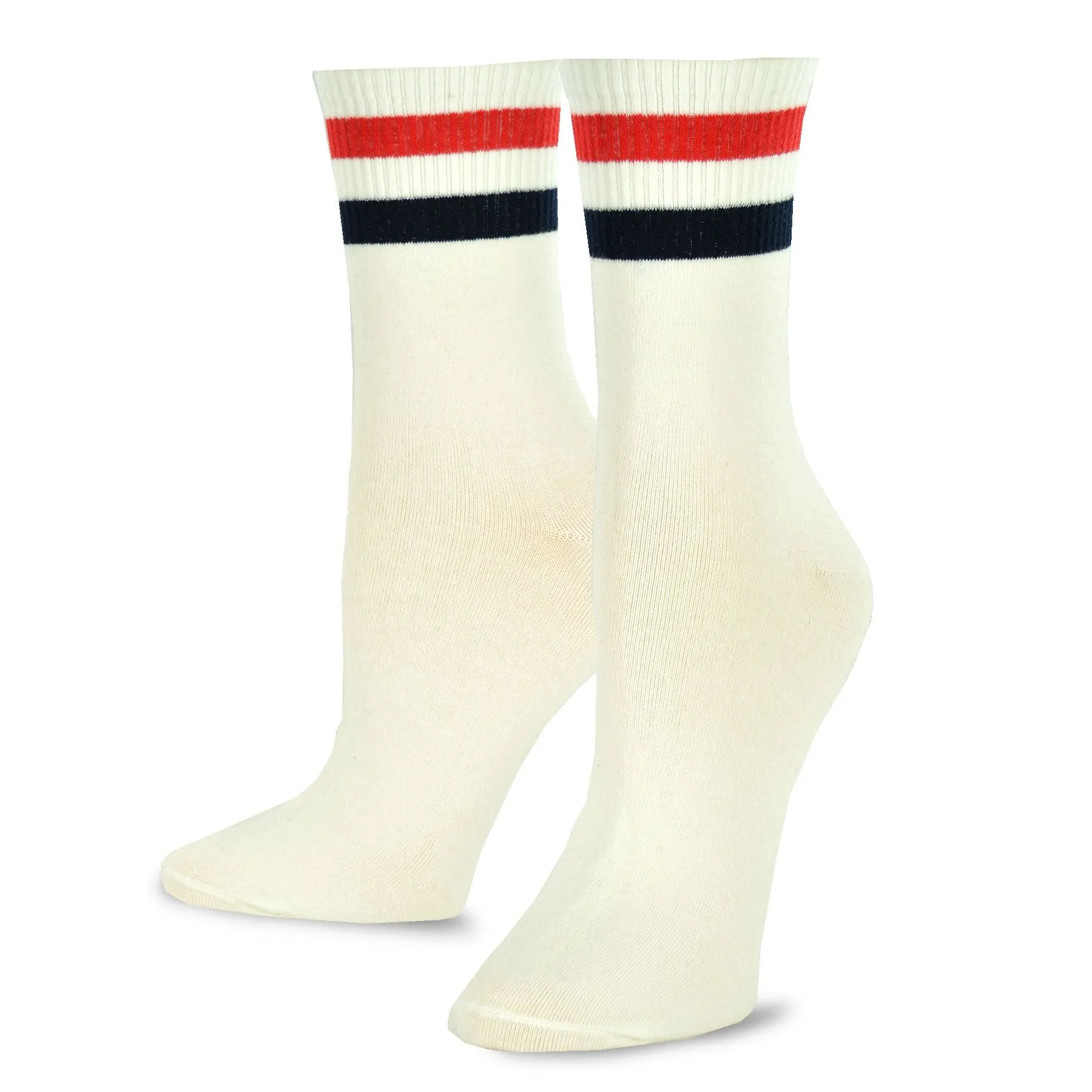 TeeHee Socks Women's Casual Cotton Crew Sports Stripe 5-Pack (11916)