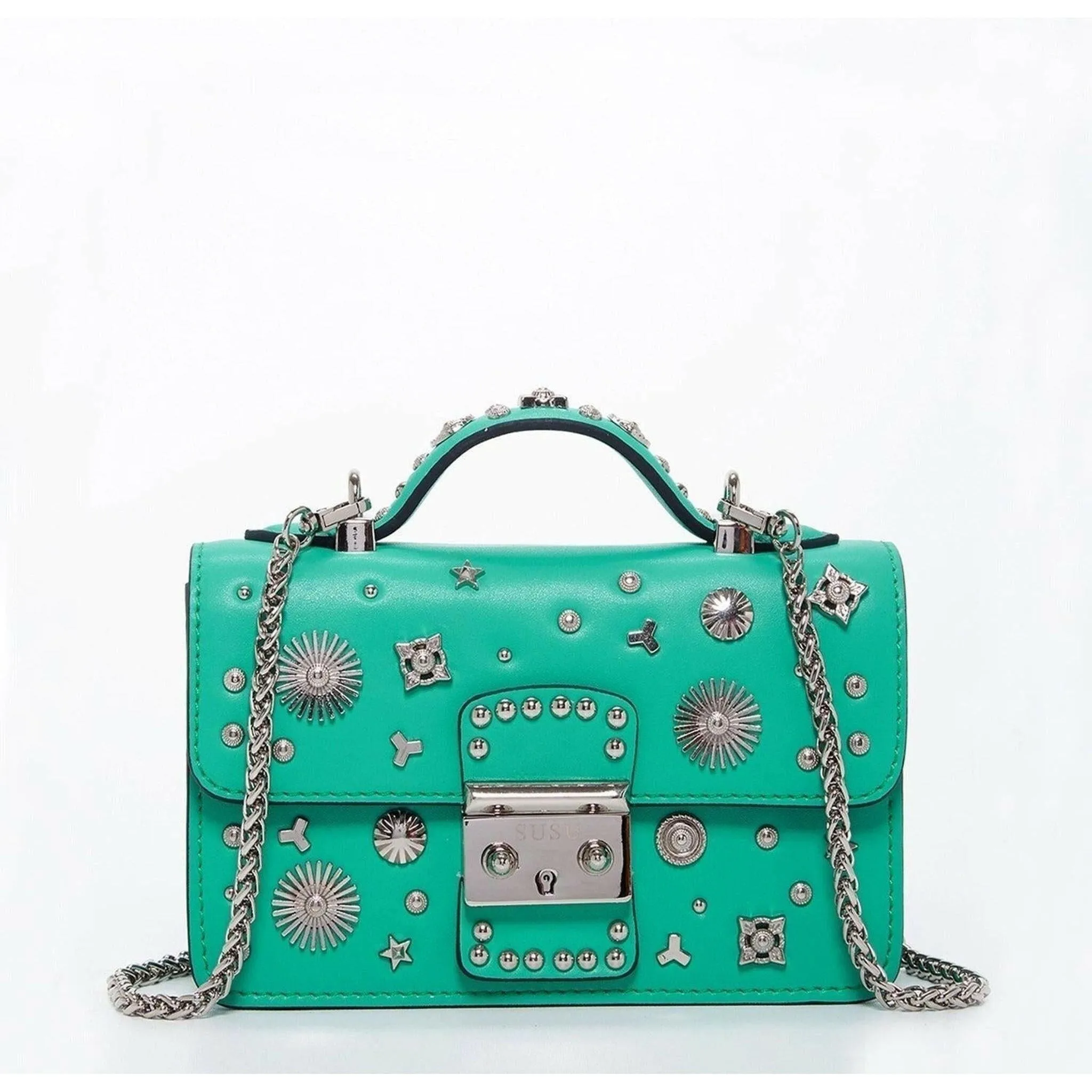 The Hollywood Green Purse with Studs