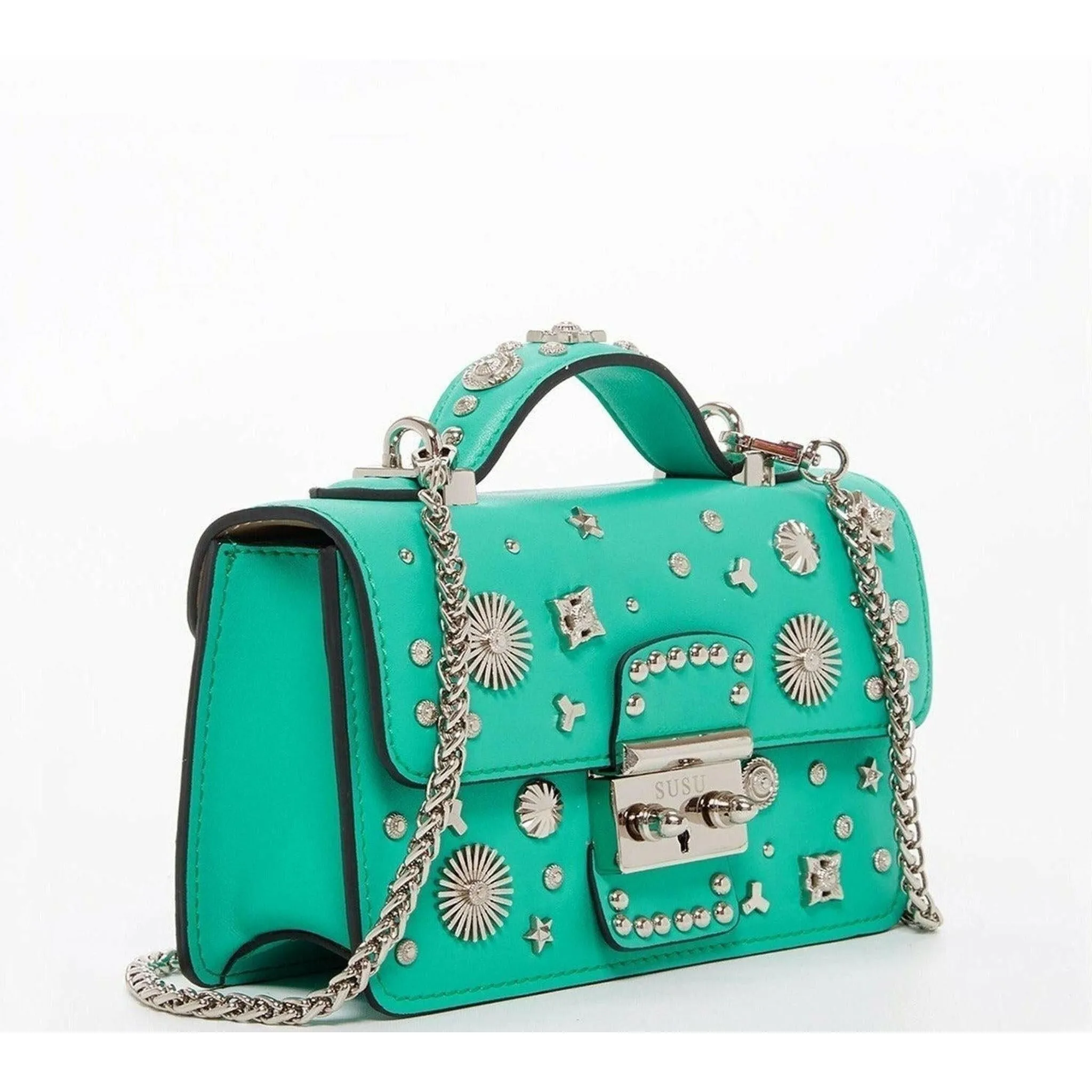 The Hollywood Green Purse with Studs