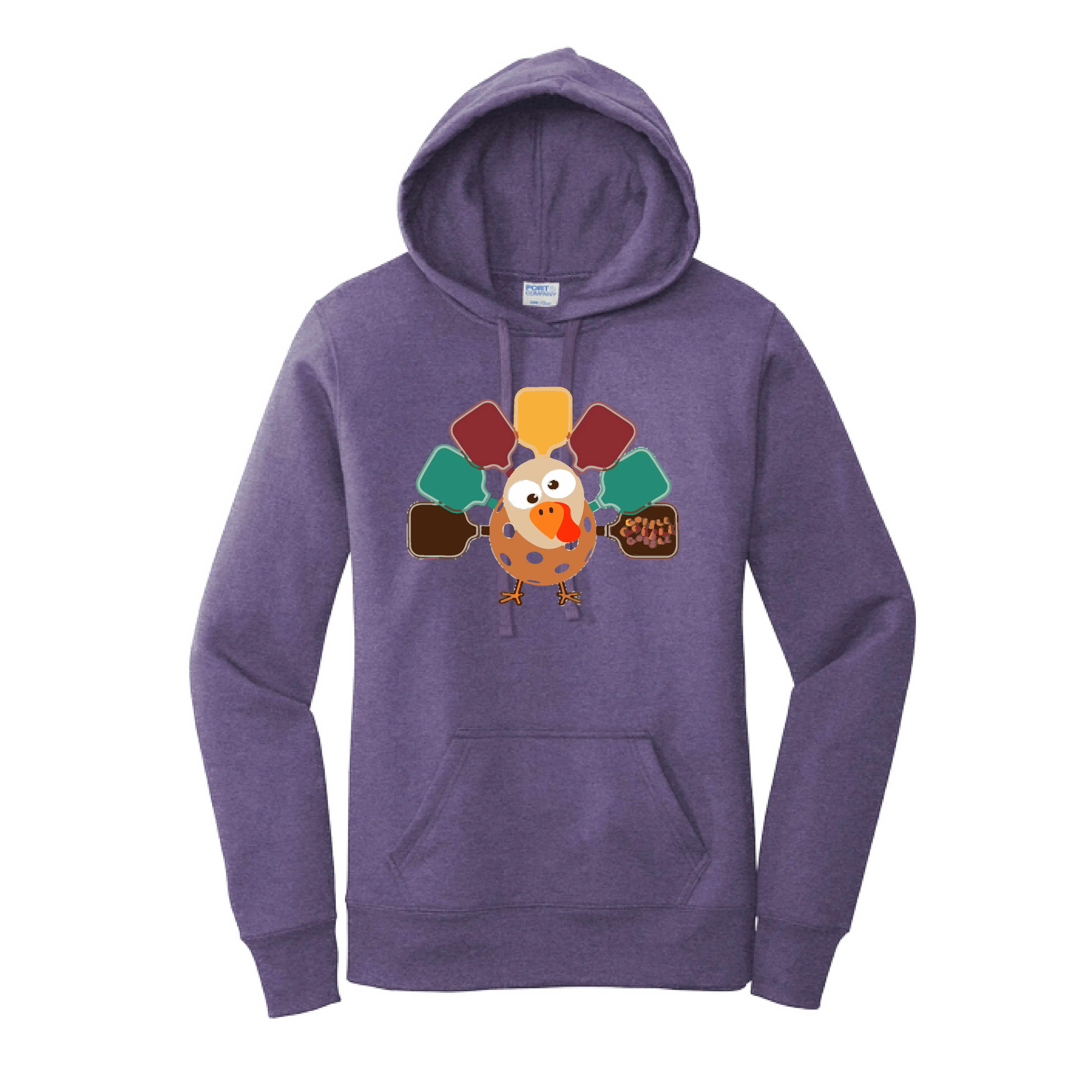 Turkey Pickleball | Women’s Fitted Hoodie Pickleball Sweatshirt | 50% Cotton 50% Poly Fleece