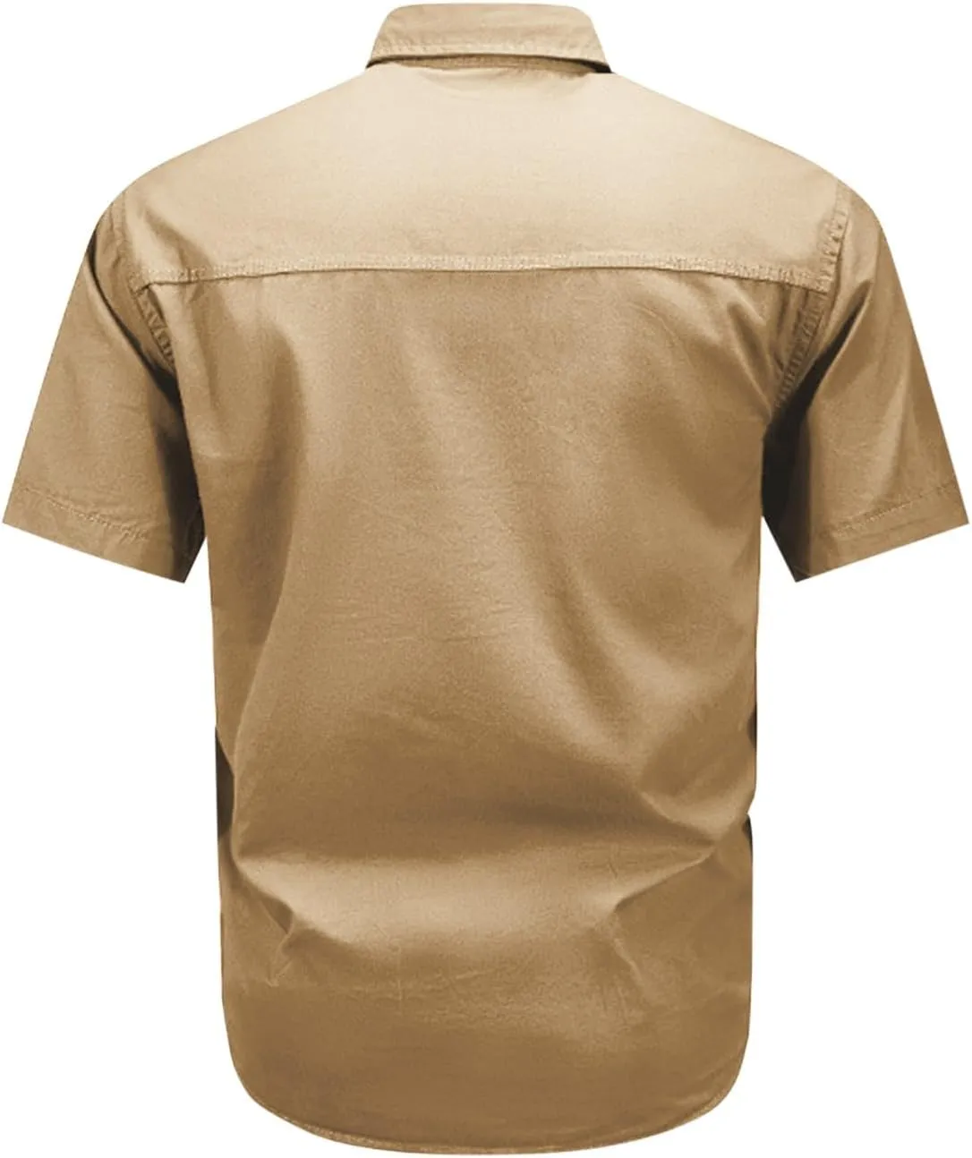 Uillui Men's Big and Tall Work Shirts Short Sleeve Tactical Shirts Loose Fit Button Breathable Outdoor Hiking Fishing Shirts