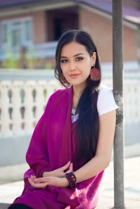 Water Pashmina Shawl in Purple