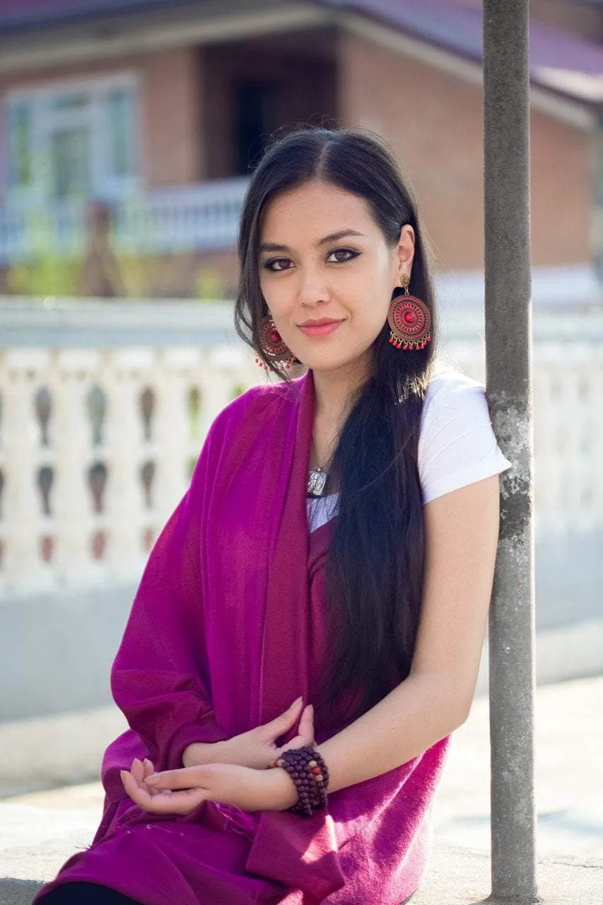 Water Pashmina Shawl in Purple