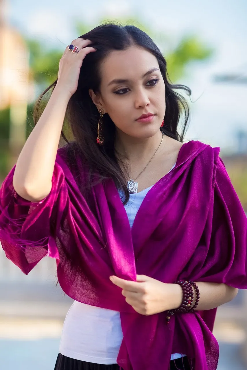 Water Pashmina Shawl in Purple