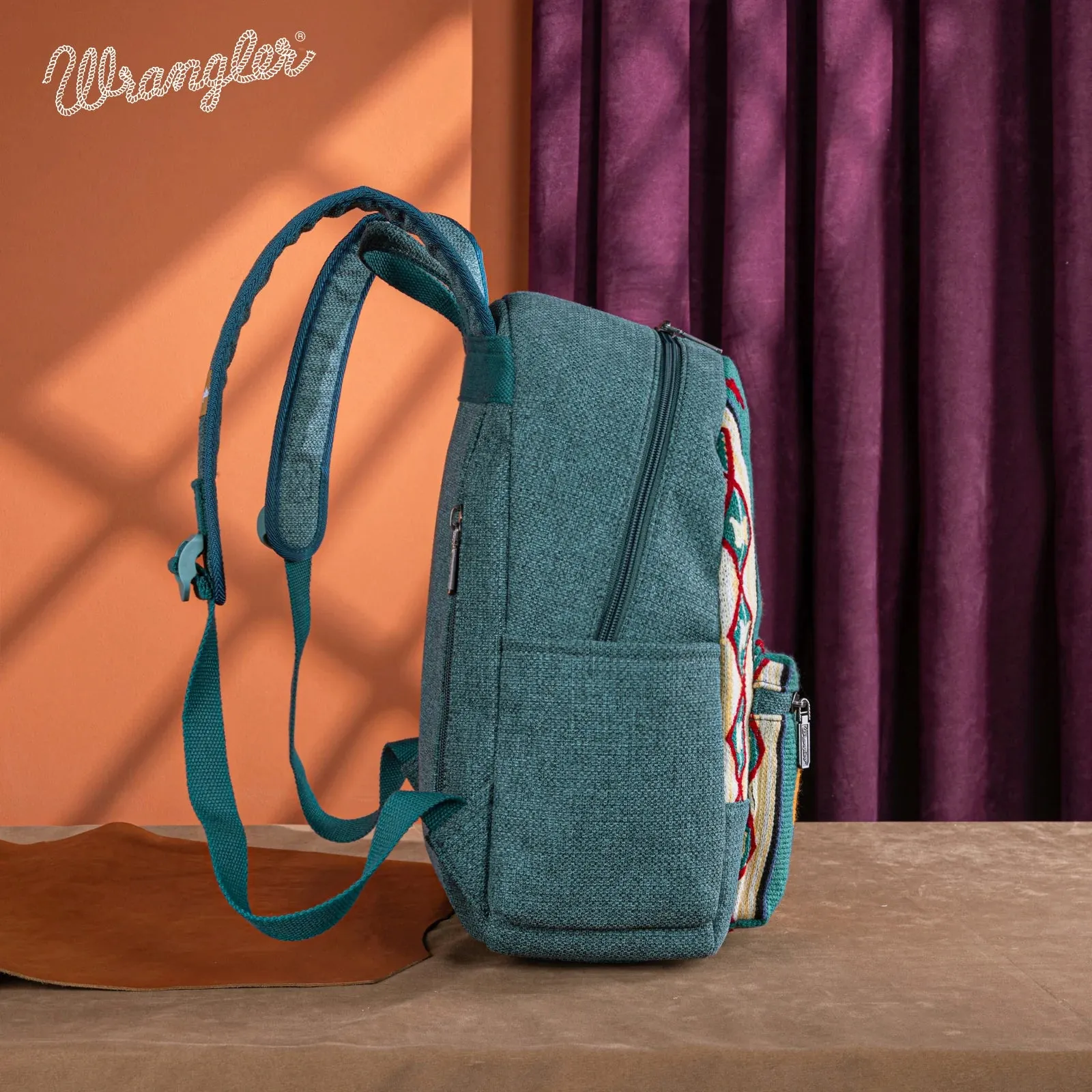WG174-91153 Wrangler Southwestern Knitted Backpack - Turquoise