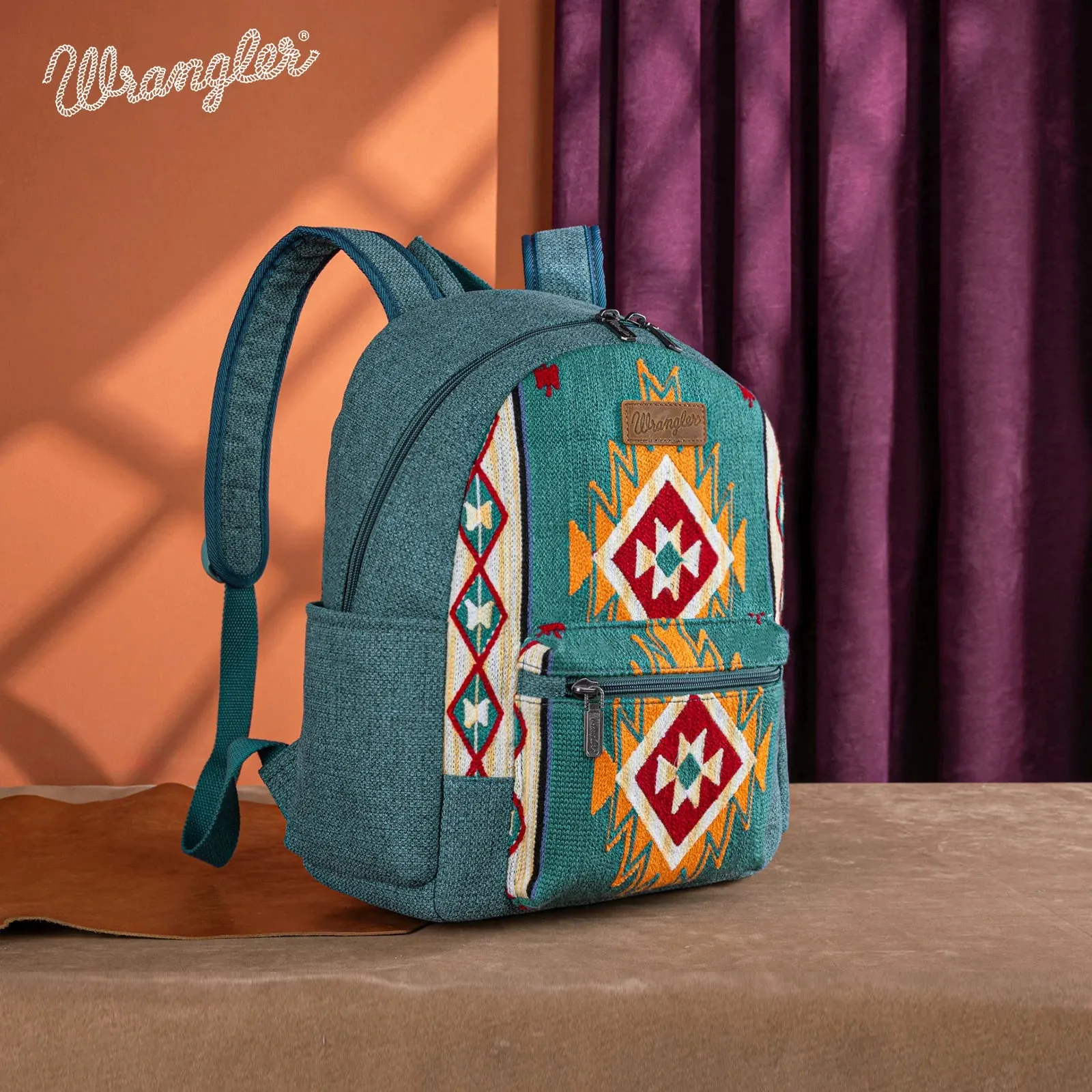 WG174-91153 Wrangler Southwestern Knitted Backpack - Turquoise