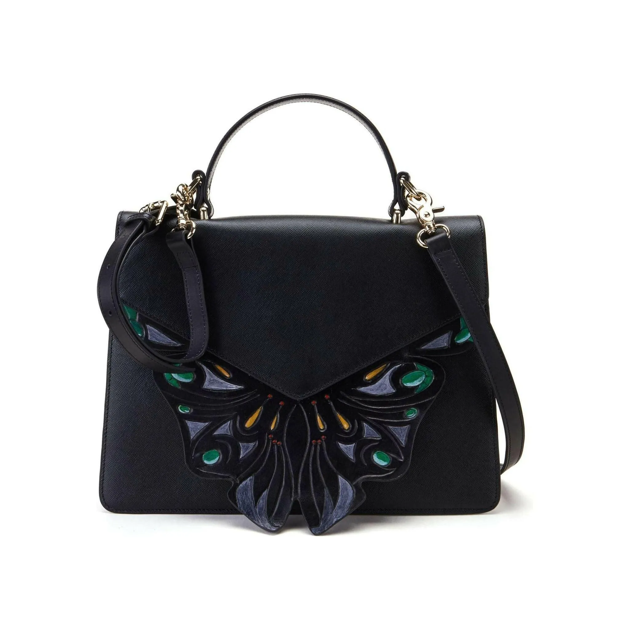 Wings Black Shoulder Bag