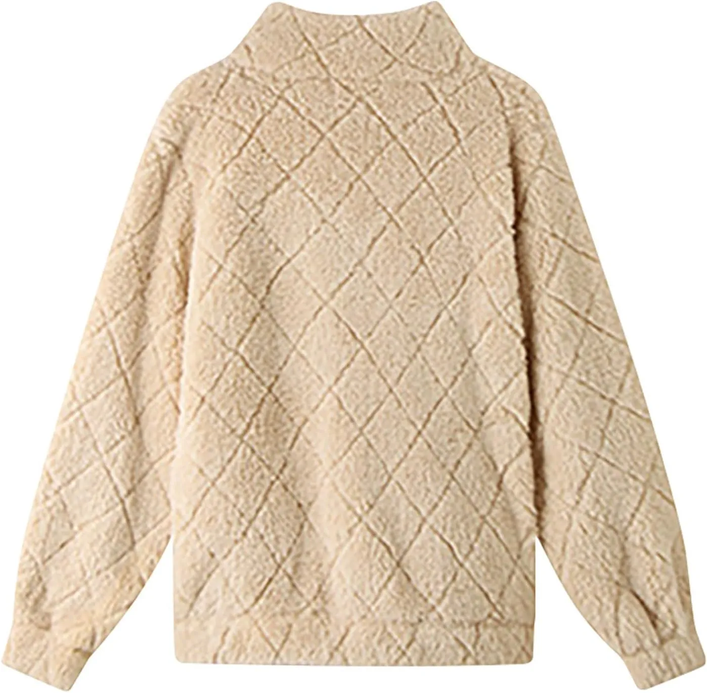 Winter Coats for Women Jackets Patchwork Fuzzy Fleece Zip Up Jacket Long Sleeve Sherpa Coat Outerwear with Pockets