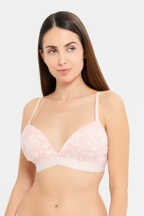 Women Printed Plunge Non-Wired Bra Set (Pack Of 3)