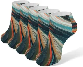 Women Socks Colorful Striped Style Printed Christmas Socks Ankle Socks Athletic Socks Slipper Socks No Show Socks
