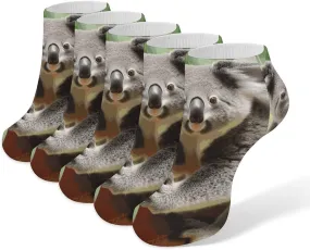 Women Socks Cute Koala Printed Christmas Socks Ankle Socks Athletic Socks Slipper Socks No Show Socks