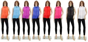women's blouses - chiffon collared button down Case of 72