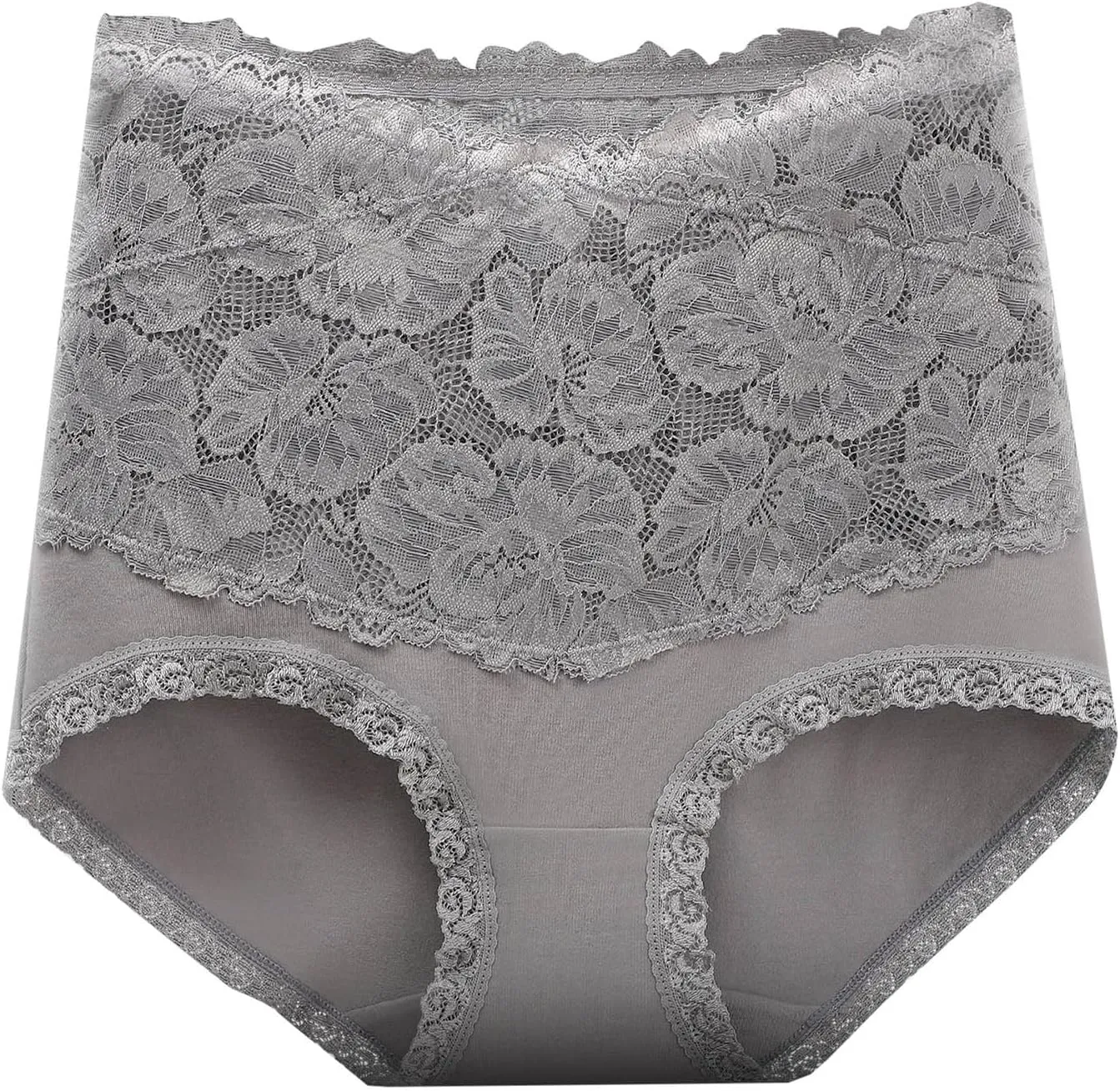 Women's Briefs Underwear No Show High Waist Tummy Control Panties Rose Jacquard Ladies Panty Full Coverage Panties