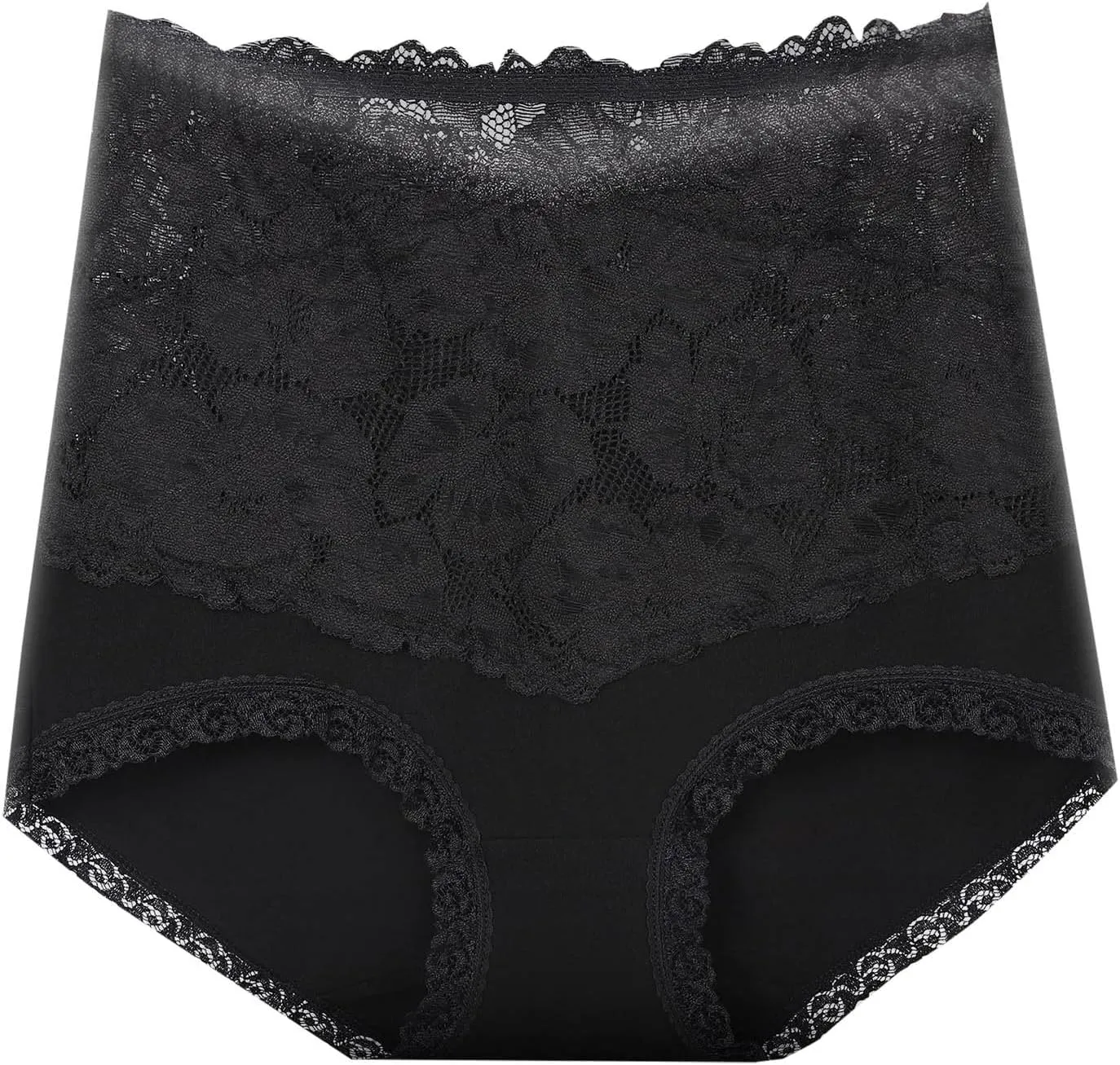 Women's Briefs Underwear No Show High Waist Tummy Control Panties Rose Jacquard Ladies Panty Full Coverage Panties