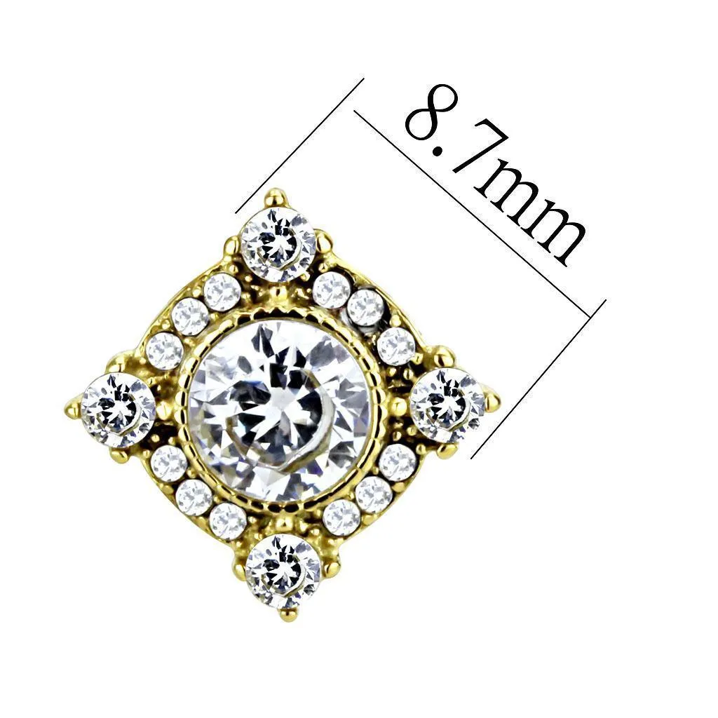 Women's Earrings - DA293 - IP Gold(Ion Plating) Stainless