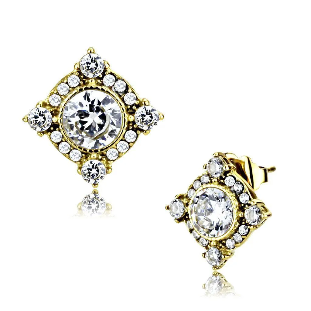 Women's Earrings - DA293 - IP Gold(Ion Plating) Stainless