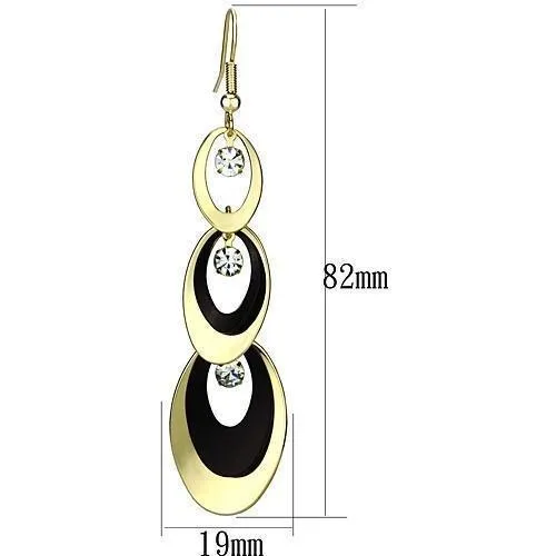 Women's Earrings - LO2652 - Gold Ruthenium Iron Earrings