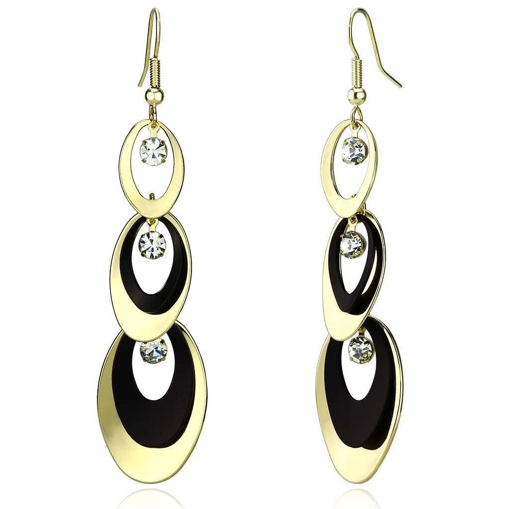 Women's Earrings - LO2652 - Gold Ruthenium Iron Earrings