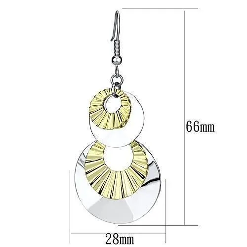 Women's Earrings - LO2656 - Reverse Two-Tone Iron Earrings