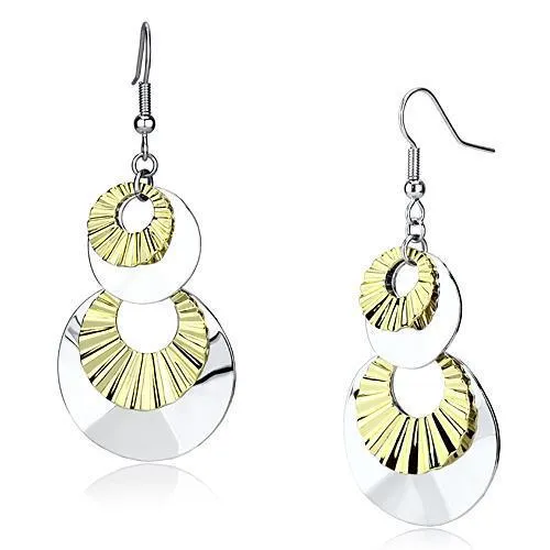 Women's Earrings - LO2656 - Reverse Two-Tone Iron Earrings