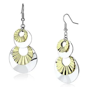 Women's Earrings - LO2656 - Reverse Two-Tone Iron Earrings