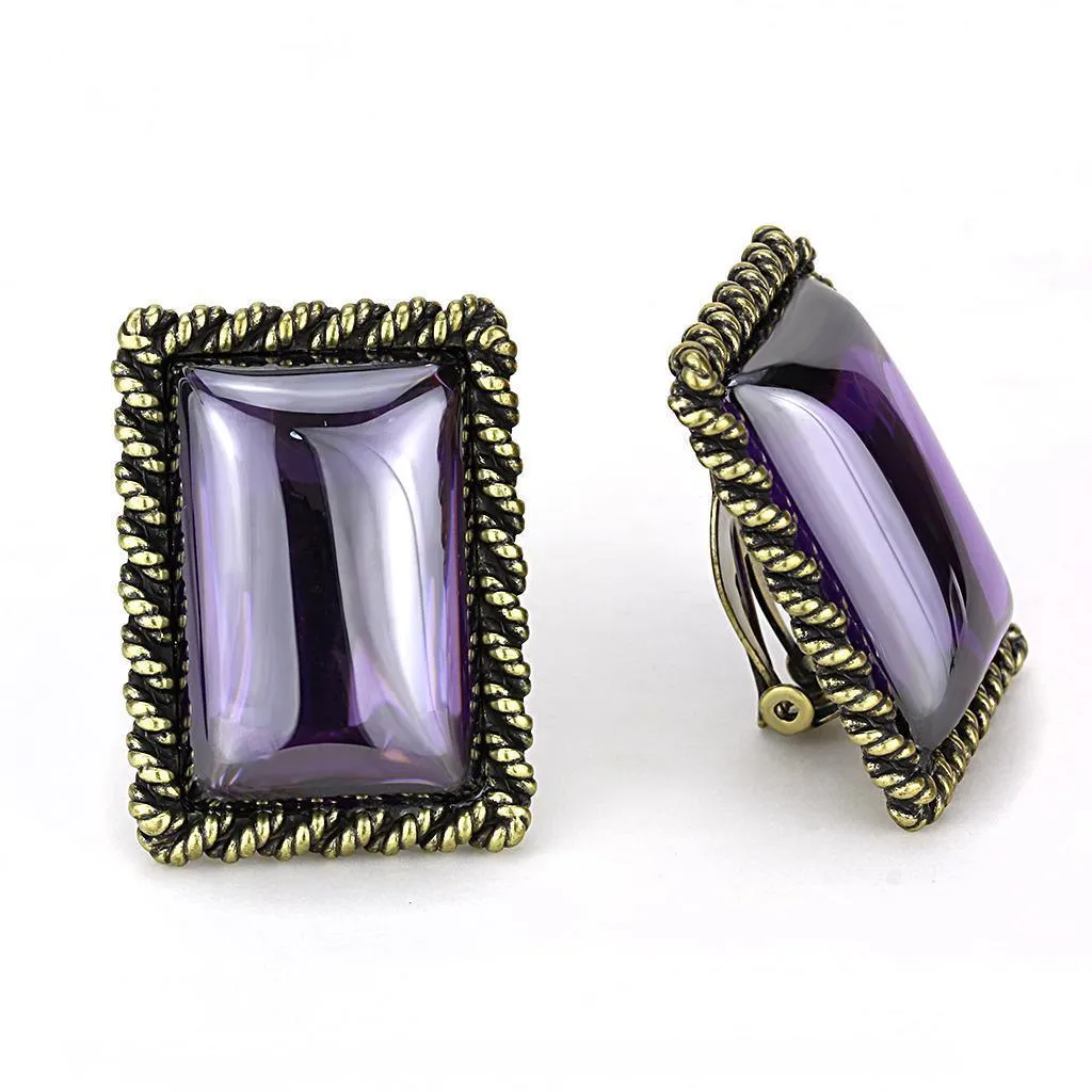 Women's Earrings - LO4178 - Antique Copper Brass Earrings