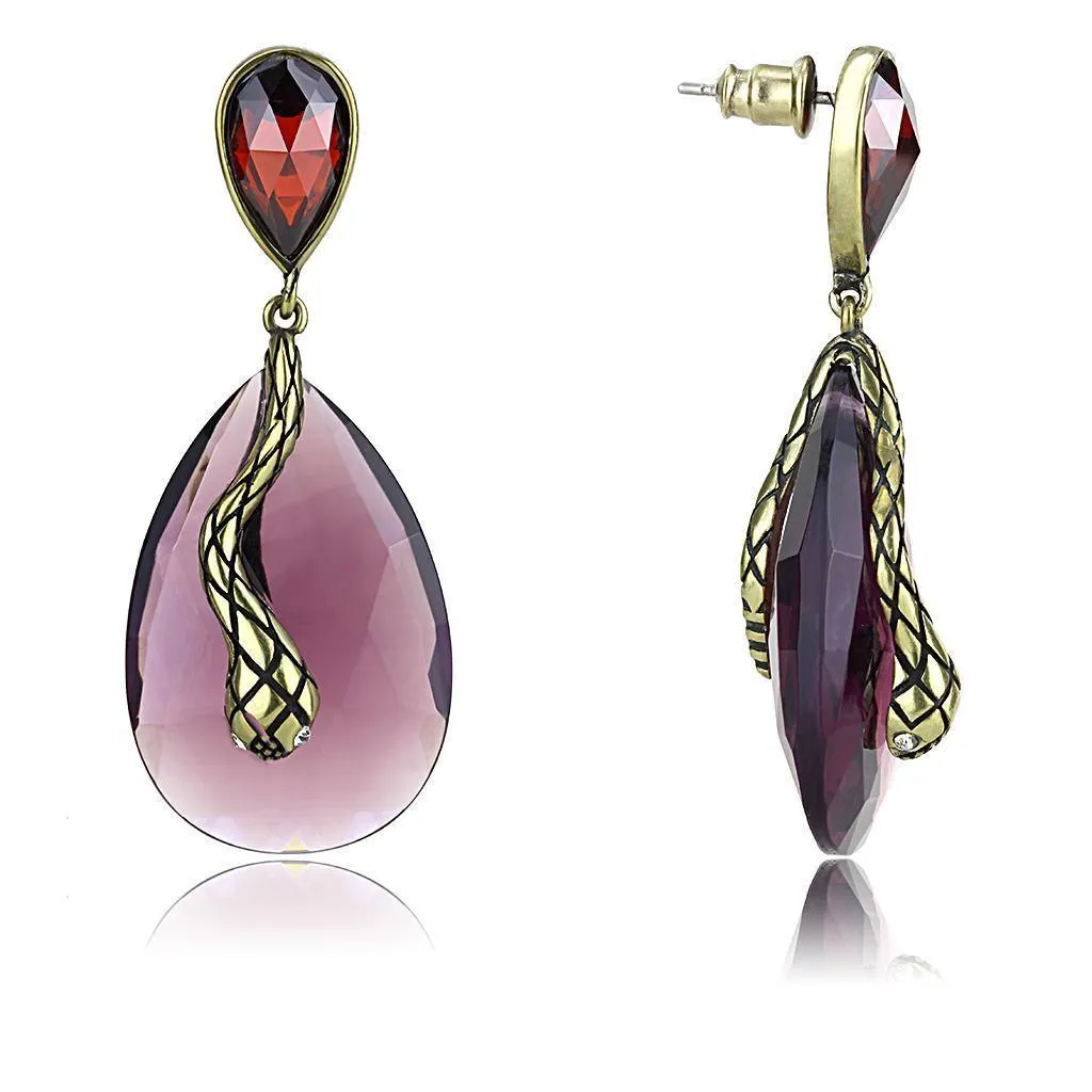 Women's Earrings - LO4187 - Antique Copper Brass Earrings