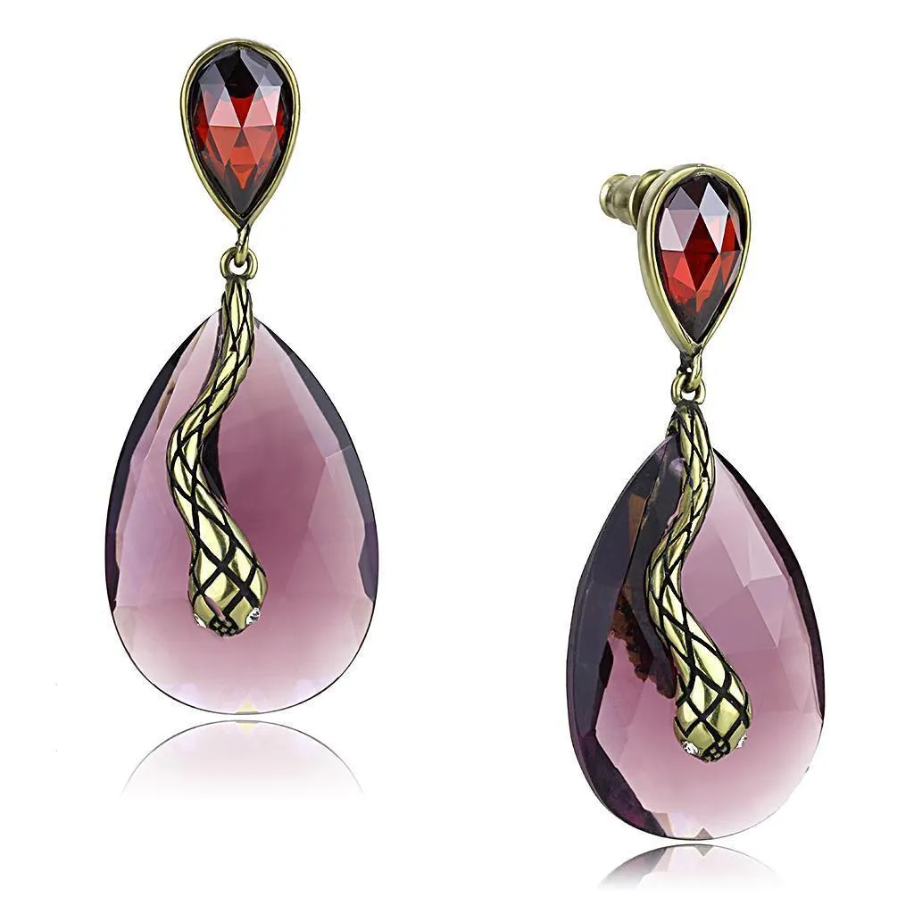 Women's Earrings - LO4187 - Antique Copper Brass Earrings