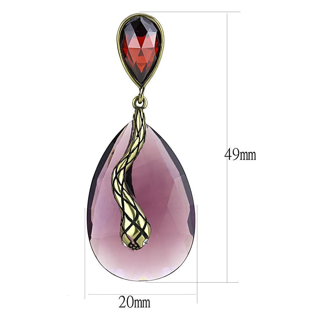 Women's Earrings - LO4187 - Antique Copper Brass Earrings