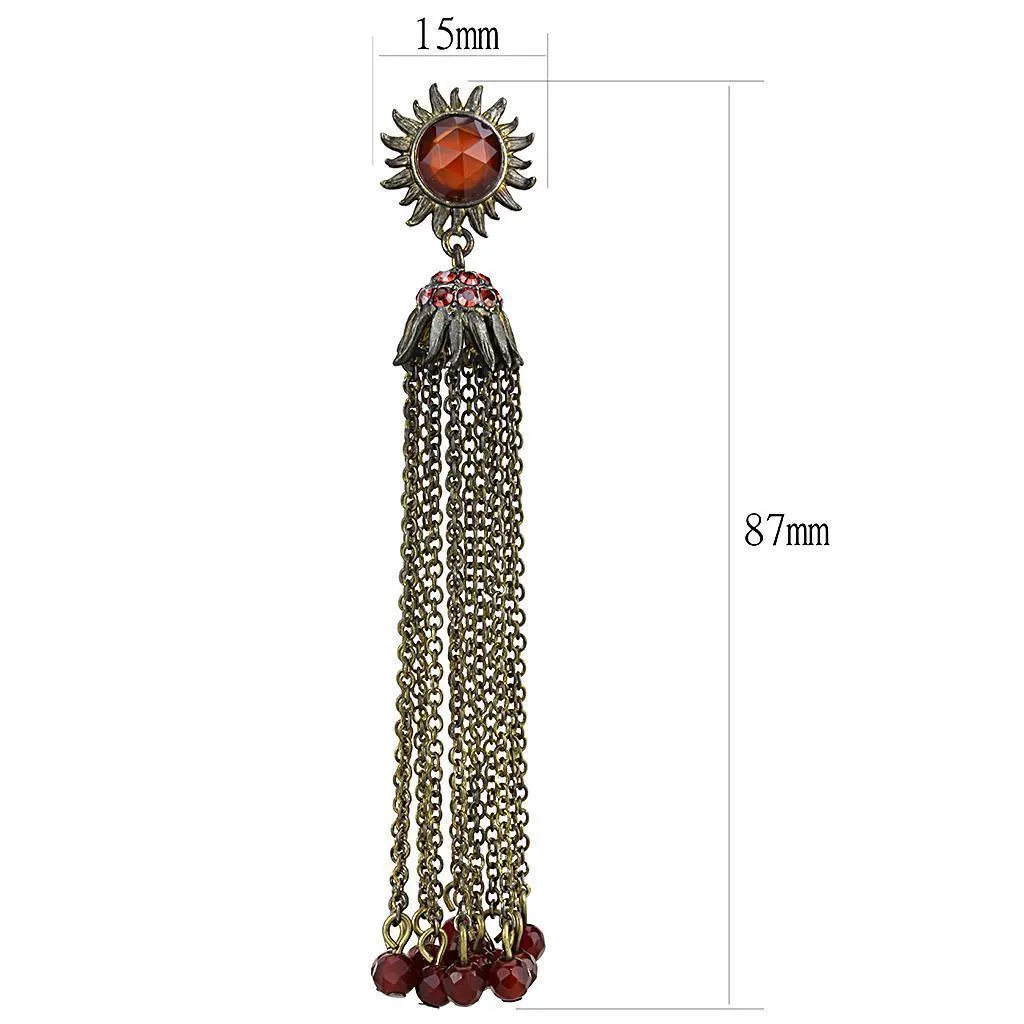 Women's Earrings - LO4197 - Antique Copper Brass Earrings